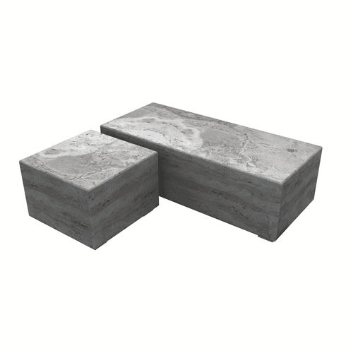 Moderne Bank für den öffentlichen Raum - KUBO - Arredo di Pietra srl - Travertin / ohne Rückenlehne / ohne Armlehnen