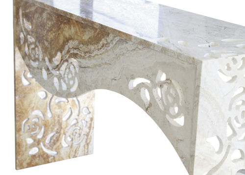 Moderner Konsolentisch - Arredo di Pietra srl - Naturstein / Travertin / Gestell aus Travertin