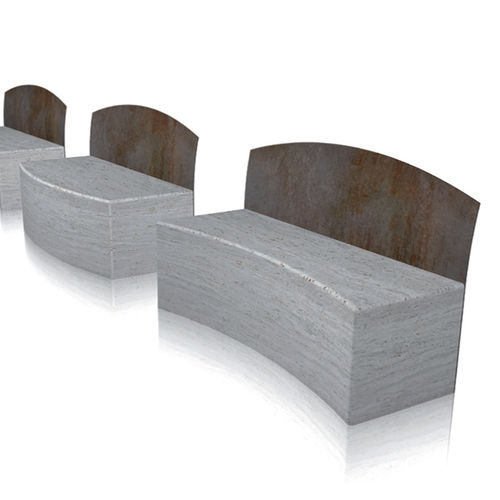 Moderne Bank für den öffentlichen Raum - outin - Arredo di Pietra srl - Travertin / mit Rückenlehne / ohne Armlehnen