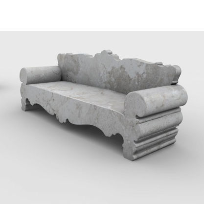 Klassisches Sofa - salotto seicento - Arredo di Pietra srl - für Außenbereich / Travertin / mit Armlehnen