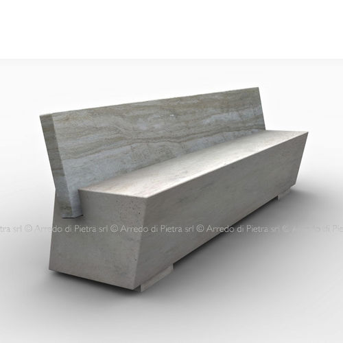 Moderne Bank für den öffentlichen Raum - Zak - Arredo di Pietra srl - Travertin / mit Rückenlehne / ohne Armlehnen