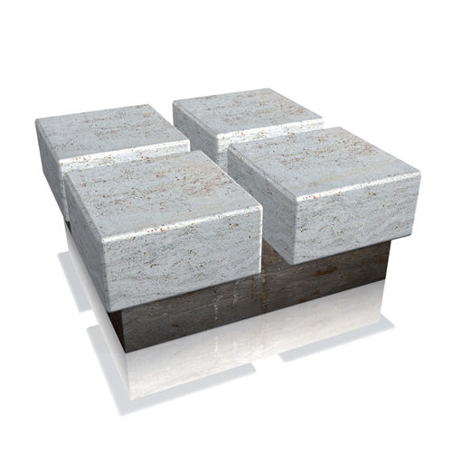 Moderne Bank für den öffentlichen Raum - perquattro - Arredo di Pietra srl - Travertin / ohne Rückenlehne / ohne Armlehnen