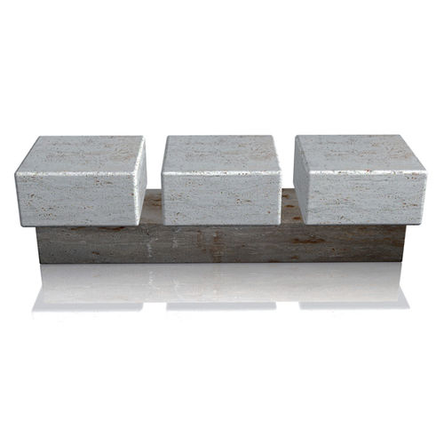 Moderne Bank für den öffentlichen Raum - Pertre - Arredo di Pietra srl - Travertin / ohne Rückenlehne / ohne Armlehnen
