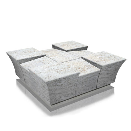 Moderne Bank für den öffentlichen Raum - dama - Arredo di Pietra srl - Travertin / ohne Rückenlehne / ohne Armlehnen