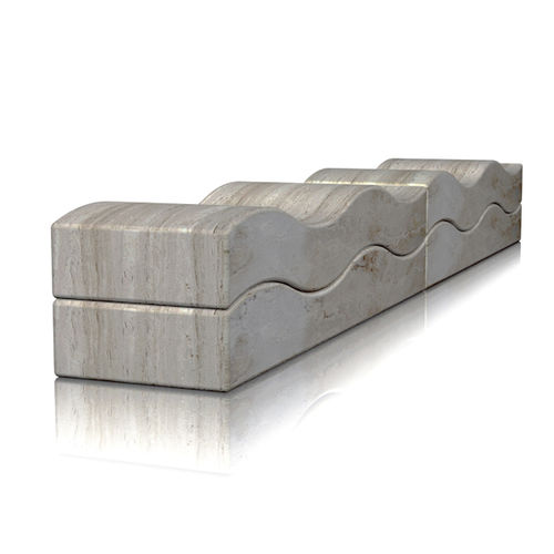 Moderne Bank für den öffentlichen Raum - flusso - Arredo di Pietra srl - Travertin / ohne Rückenlehne / ohne Armlehnen