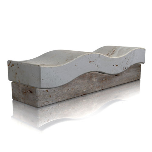 Moderne Bank für den öffentlichen Raum - duna - Arredo di Pietra srl - Travertin / ohne Rückenlehne / ohne Armlehnen