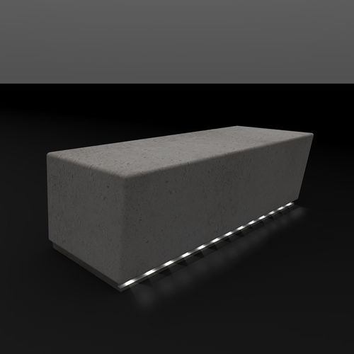 Moderne Bank für den öffentlichen Raum - slim luce - Arredo di Pietra srl - Travertin / ohne Rückenlehne / ohne Armlehnen
