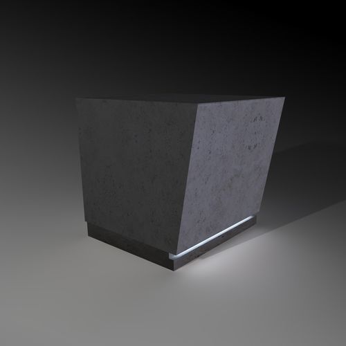 Moderner Hocker - tasto luce - Arredo di Pietra srl - Travertin / Gestell aus Travertin / rechteckig