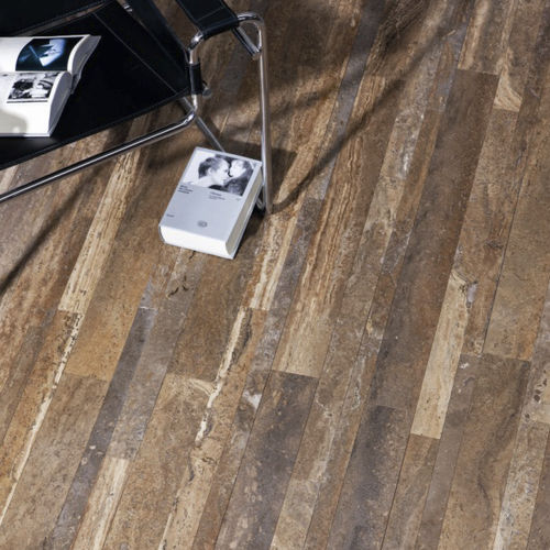 Travertin-Natursteinplatte - TRAKE’ ® - Arredo di Pietra srl - für Fußboden / Innenbereich / gealtert