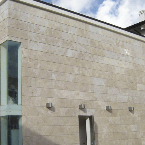 Folie-Fassadenverkleidung - CASO - Arredo di Pietra srl - Travertin / Naturstein / horizontal
