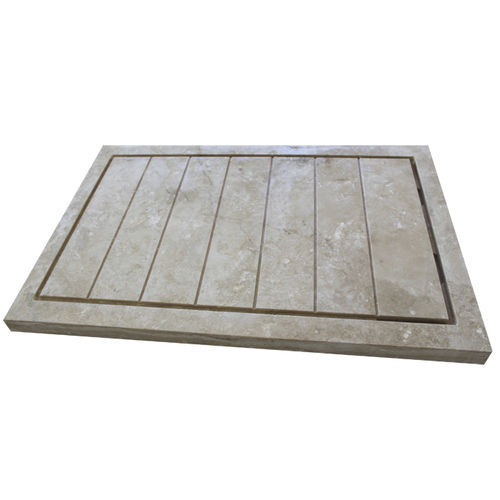 Rechteckige Duschwanne - Arredo di Pietra srl - zum Aufstellen / Travertin