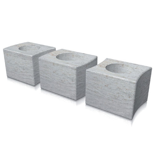 Naturstein-Pflanzkübel - puzzle - Arredo di Pietra srl - Travertin / quadratisch / modulierbar