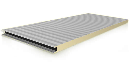 Sandwichpaneel für Fassaden - WIND - SILEX NAV-SYSTEM - einseitig metallbeschichtet / Polyisocyanuratkern PIR