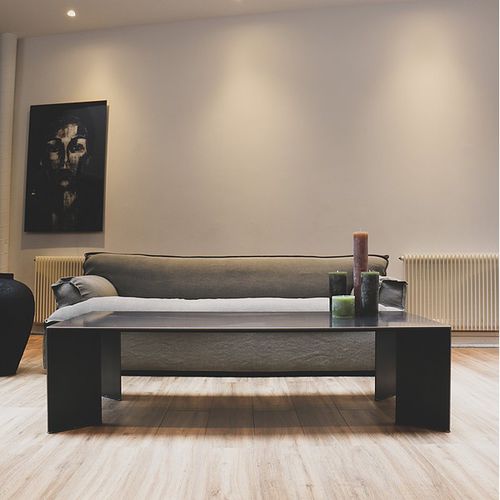 Moderner Couchtisch - MINIMAL - TERRE ET METAL - Stahl / Gestell aus Stahl / rechteckig