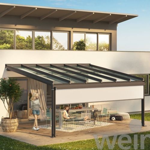 Angebaute Pergola - TERRAZZA SEMPRA - Weinor - Glas / mit Stoffüberdachung / Glas-Überdachungen