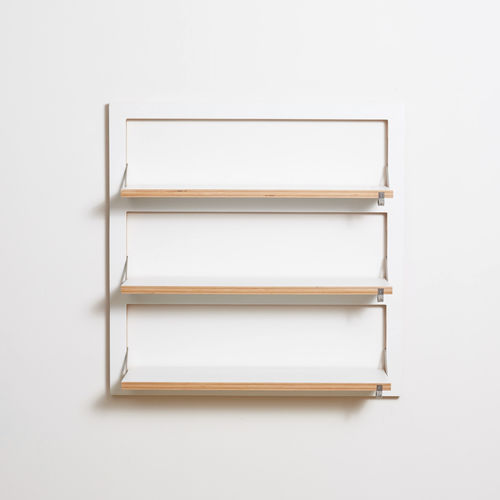 Wandmontiertes Regal - FL&Auml;PPS 80&times;80-3 - AMBIVALENZ - Modul / modern / Birke