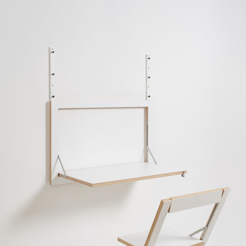 Wandmontierter Schreibtisch - FLÄPPS ADD ON UPANDDOWN - AMBIVALENZ - modern / lackiertes Holz / Birke
