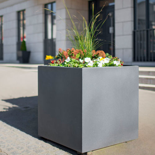 Pflanzkübel / pulverbeschichteter Stahl - 720 - ABES S.à r.l. Public Design - rechteckig / quadratisch / vertikal