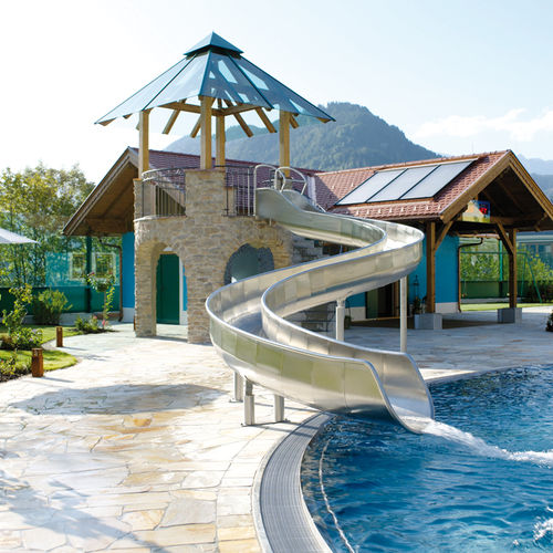 Drehende Rutsche - ST. JOHANN - atlantics GmbH - für öffentliches Schwimmbad / Edelstahl