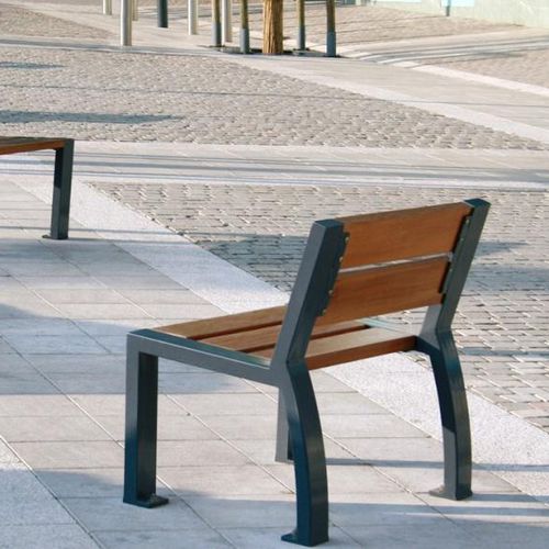 Moderner Sessel für den urbanen Raum - CLÉO - univers & cité | mobilier urbain - Holz / Stahl / für öffentliche Bereiche