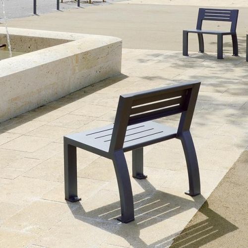 Moderner Sessel für den urbanen Raum - CLÉA  - univers & cité | mobilier urbain - Stahl / Stahl / grau
