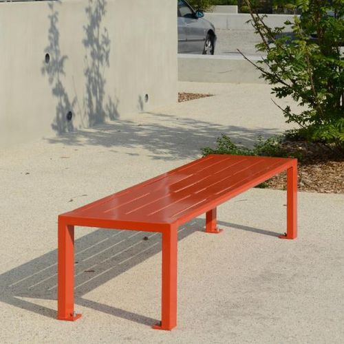Moderne Bank für den öffentlichen Raum - CLÉA  - univers & cité | mobilier urbain - Stahl / ohne Rückenlehne / ohne Armlehnen