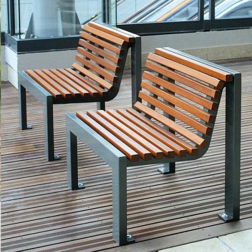 Moderner Sessel für den urbanen Raum - CINÉO  - univers & cité | mobilier urbain - Holz / Stahl / für öffentliche Bereiche