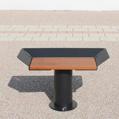 Hocker für Außenbereich - ORIA  - univers & cité | mobilier urbain - modern / Holz / Gestell aus Stahl