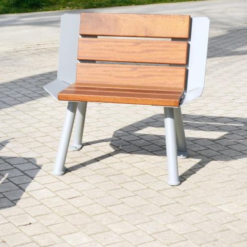 Moderner Sessel für den urbanen Raum - ORIA - univers & cité | mobilier urbain - Holz / Stahl / für öffentliche Bereiche