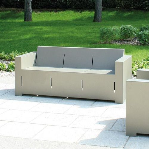 Modernes Sofa - MANOA  - univers & cité | mobilier urbain - für Außenbereich / Stahl / mit Armlehnen