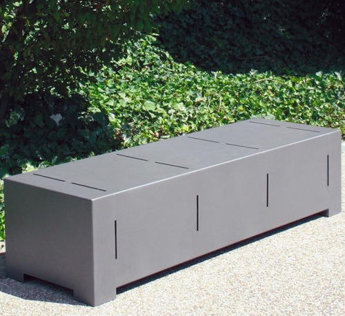 Moderne Bank für den öffentlichen Raum - MANOA  - univers & cité | mobilier urbain - Stahlblech / ohne Rückenlehne / ohne Armlehnen