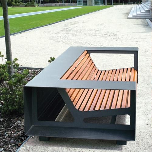 Modernes Sofa - NÉO  - univers & cité | mobilier urbain - für Außenbereich / Holz / mit Armlehnen