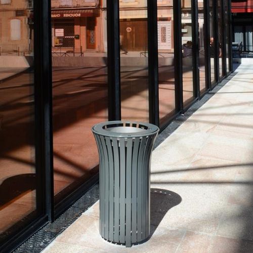 Sockel-Aschenbecher - SOLIS - univers & cité | mobilier urbain - Stahl / für den Außenbereich / für öffentliche Bereiche
