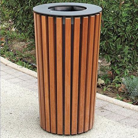 Sockel-Aschenbecher - EXOTICA - univers & cité | mobilier urbain - Stahl / Holz / für den Außenbereich