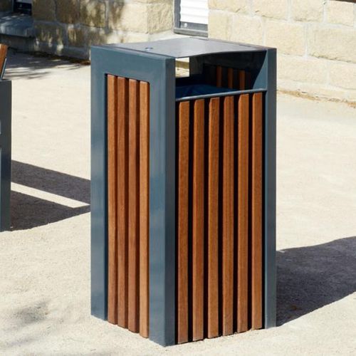 Park-Abfallbehälter - CINÉO  - univers & cité | mobilier urbain - Stahl / mit integriertem Aschenbecher / mit Deckel