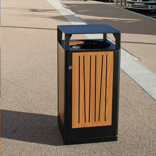 Park-Abfallbehälter - LIA - univers & cité | mobilier urbain - Stahl / Holz / Laminat