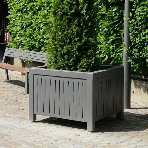 Stahl-Pflanzkübel - EVOLUTION - univers & cité | mobilier urbain - thermolackierter Stahl / quadratisch / rund