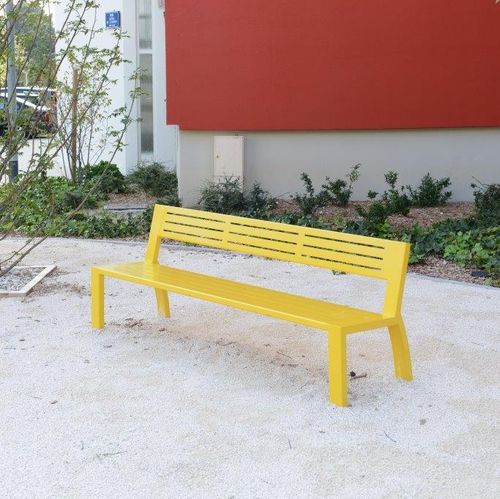 Moderne Bank für den öffentlichen Raum - CLÉA  - univers & cité | mobilier urbain - Stahl / mit Rückenlehne / ohne Armlehnen