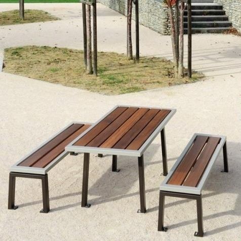 Moderner Tisch - ZÉO - univers & cité | mobilier urbain - Holz / Stahl / Gestell aus Stahl