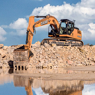 Mittelgroßer Bagger - CX210D  - Case Construction - auf Raupen / für Baustelle / Diesel