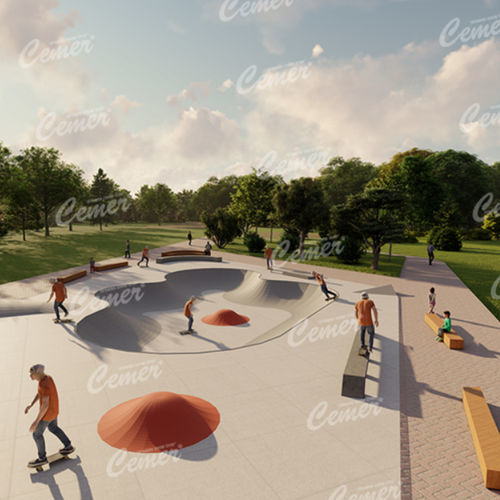 Beton-Skatepark - XGSP 102 - Cemer Kent Ekipmanlari San. Tic. Ltd. Sti - modulierbar