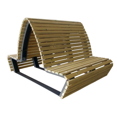 Moderne Bank für den öffentlichen Raum - WHALE - VASART URBAN DESIGN - Holz / aus lackiertem Metall / mit Rückenlehne