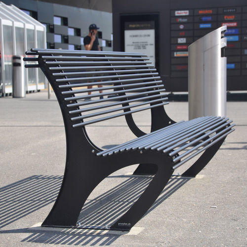 Moderne Bank für den öffentlichen Raum - JULES - VASART URBAN DESIGN - aus lackiertem Metall / mit Rückenlehne / ohne Rückenlehne