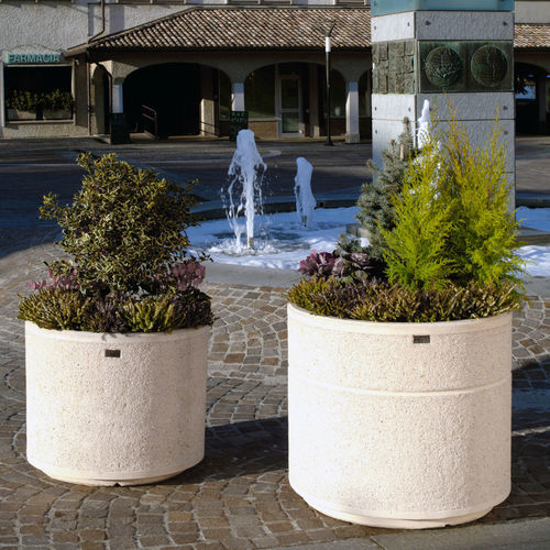 Beton-Pflanzkübel - SMERALDO - VASART URBAN DESIGN - rund / modern / weiß