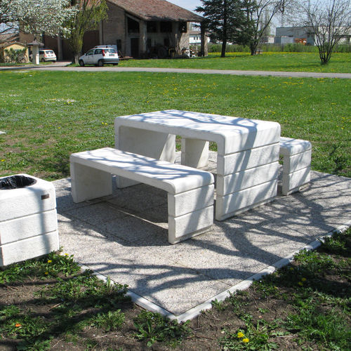 Moderner Picknicktisch - MILANO - VASART URBAN DESIGN - Beton / Gestell aus Beton / rechteckig