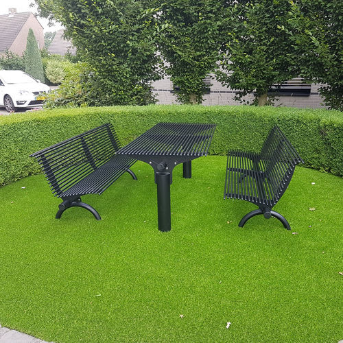 Moderner Picknicktisch - CHICAGO - VASART URBAN DESIGN - aus lackiertem Metall / Gestell aus gestrichenem Metall / rechteckig