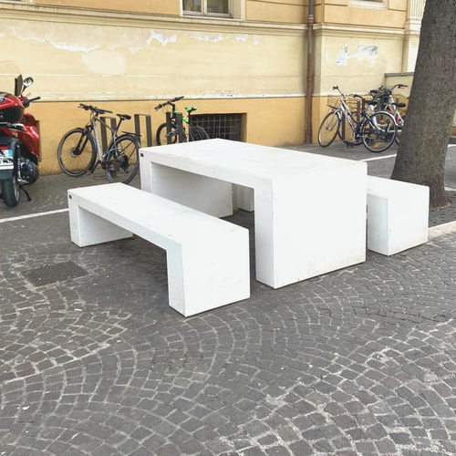 Moderner Picknicktisch - STATION - VASART URBAN DESIGN - Beton / Gestell aus Beton / rechteckig