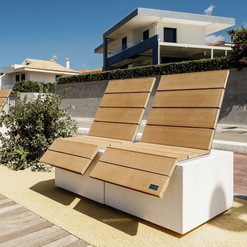 Moderner Sessel für den urbanen Raum - RELAX  - VASART URBAN DESIGN - Verbundwerkstoff / polierter Edelstahl / FSC-zertifiziert