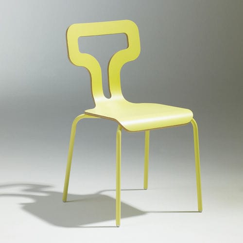 Stuhl / minimalistisches Design - CHILK - SOCA - für den Innenraum / Holz / Gestell aus Metall
