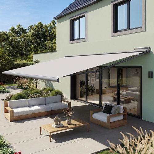 Fallarmmarkise - F&Eacute;LICIA 2.0 SUNPOWERED - FRANCIAFLEX - Kassetten / motorisiert / für Terrasse